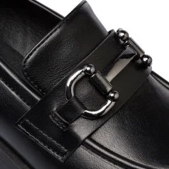 New Mocassini chunky da donna neri con fibbia Donna Mocassini Donna