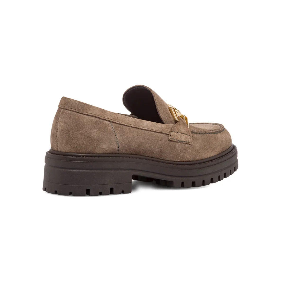 Sale Mocassini chunky da donna beige in pelle scamosciata Donna Mocassini Donna