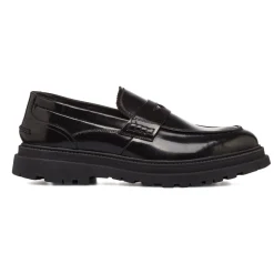 New Mocassini chunky neri da Uomo in pelle effetto vernice Uomo Mocassini Uomo