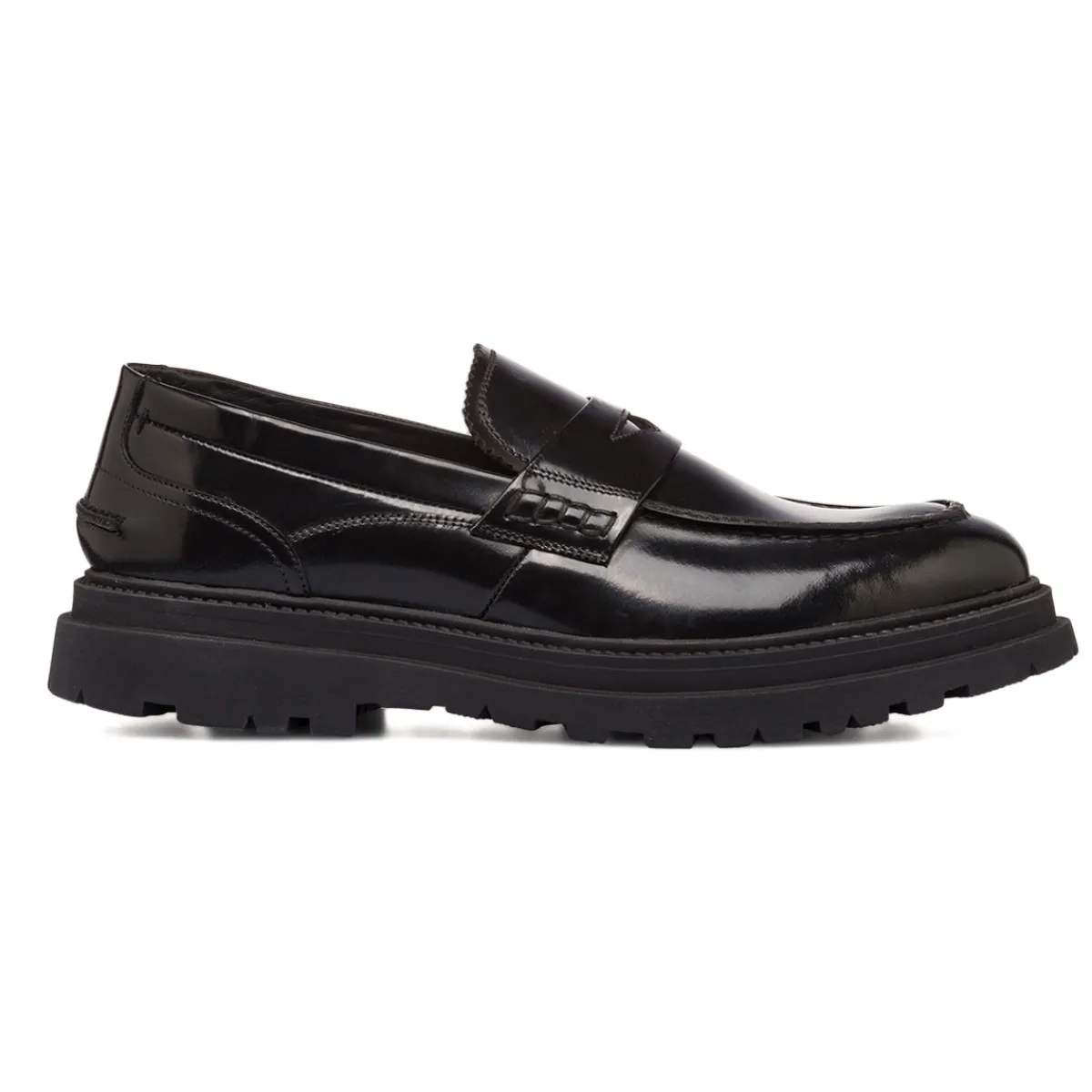 New Mocassini chunky neri da Uomo in pelle effetto vernice Uomo Mocassini Uomo