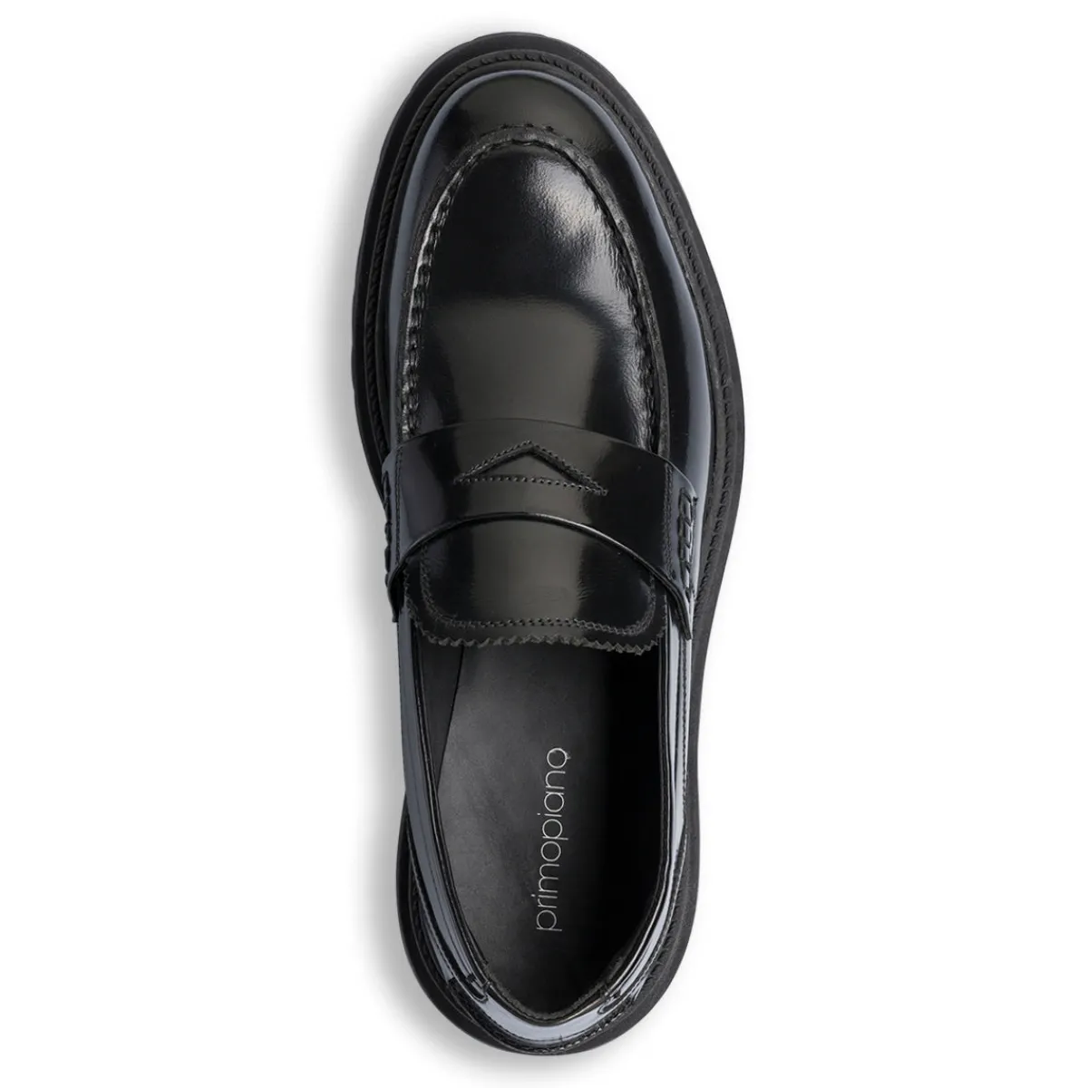 New Mocassini chunky neri da Uomo in pelle effetto vernice Uomo Mocassini Uomo