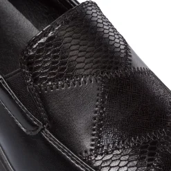 Outlet Mocassini comfort neri da Donna con effetto pitonato Donna Scarpe Comfort|Mocassini Donna