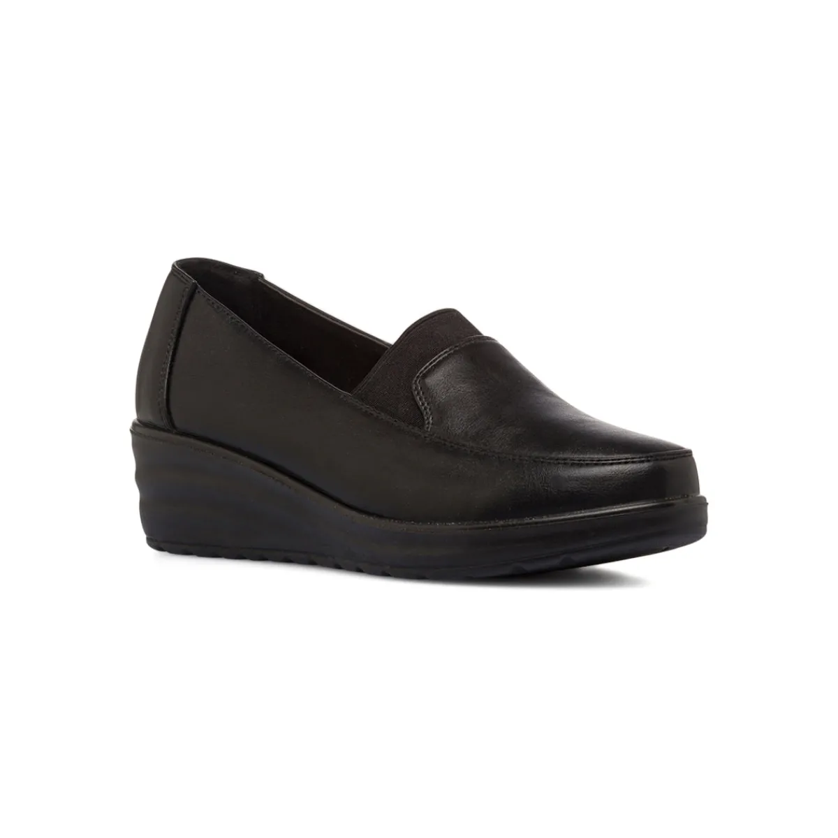 Discount Mocassini comfort neri da Donna con zeppa Donna Scarpe Comfort|Mocassini Donna