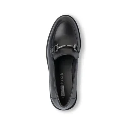 Clearance Mocassini da donna in pelle neri con morsetto in metallo Donna Mocassini Donna