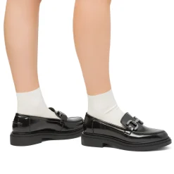 Discount Mocassini da donna neri effetto vernice Donna Mocassini Donna