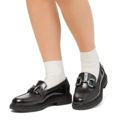 Discount Mocassini da donna neri effetto vernice Donna Mocassini Donna