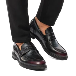 Mocassini eleganti bordeaux effetto vintage da uomo Uomo Scarpe Eleganti Uomo|Mocassini Uomo