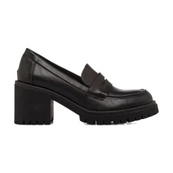 Clearance Mocassini loafer neri da Donna con tacco 5 cm Donna Mocassini Donna