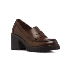 Outlet Mocassini marroni da Donna con tacco 5 cm Donna Mocassini Donna