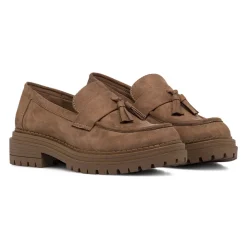 Discount Mocassini marroni da Donna con nappine effetto scamosciato Donna Mocassini Donna