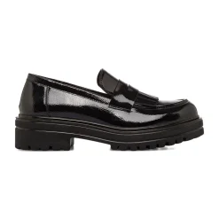 Best Mocassini neri da Donna con frange effetto vernice Donna Mocassini Donna