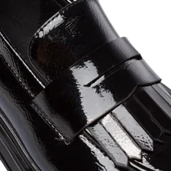 Best Mocassini neri da Donna con frange effetto vernice Donna Mocassini Donna