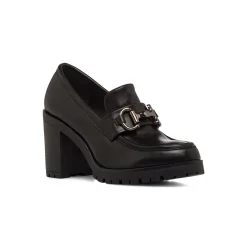 Outlet Mocassini neri da Donna con fibbia e tacco 5 cm Donna Mocassini Donna