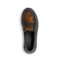 New Mocassini neri da Donna con inserto stampa animalier Donna Mocassini Donna