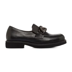 Clearance Mocassini neri da Donna con dettaglio catena Donna Mocassini Donna