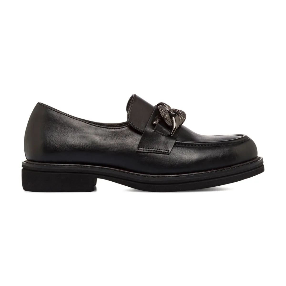 Clearance Mocassini neri da Donna con dettaglio catena Donna Mocassini Donna