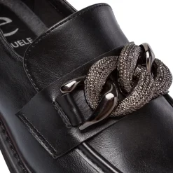 Clearance Mocassini neri da Donna con dettaglio catena Donna Mocassini Donna