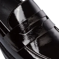 Best Mocassini neri da Donna effetto vernice Donna Mocassini Donna