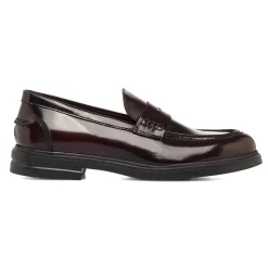 Discount Mocassini Penny Loafer Bordeaux da Donna in pelle effetto lucido Primopiano Uomo Mocassini Uomo