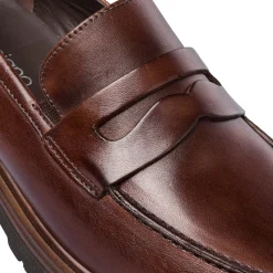 Sale Mocassini Penny Loafer marroni da Donna in pelle Donna Mocassini Donna