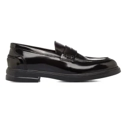 Mocassini Penny Loafer neri da Uomo in pelle lucida Primopiano Uomo Mocassini Uomo