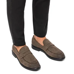 Online Mocassini taupe in microfibra da uomo Uomo Mocassini Uomo