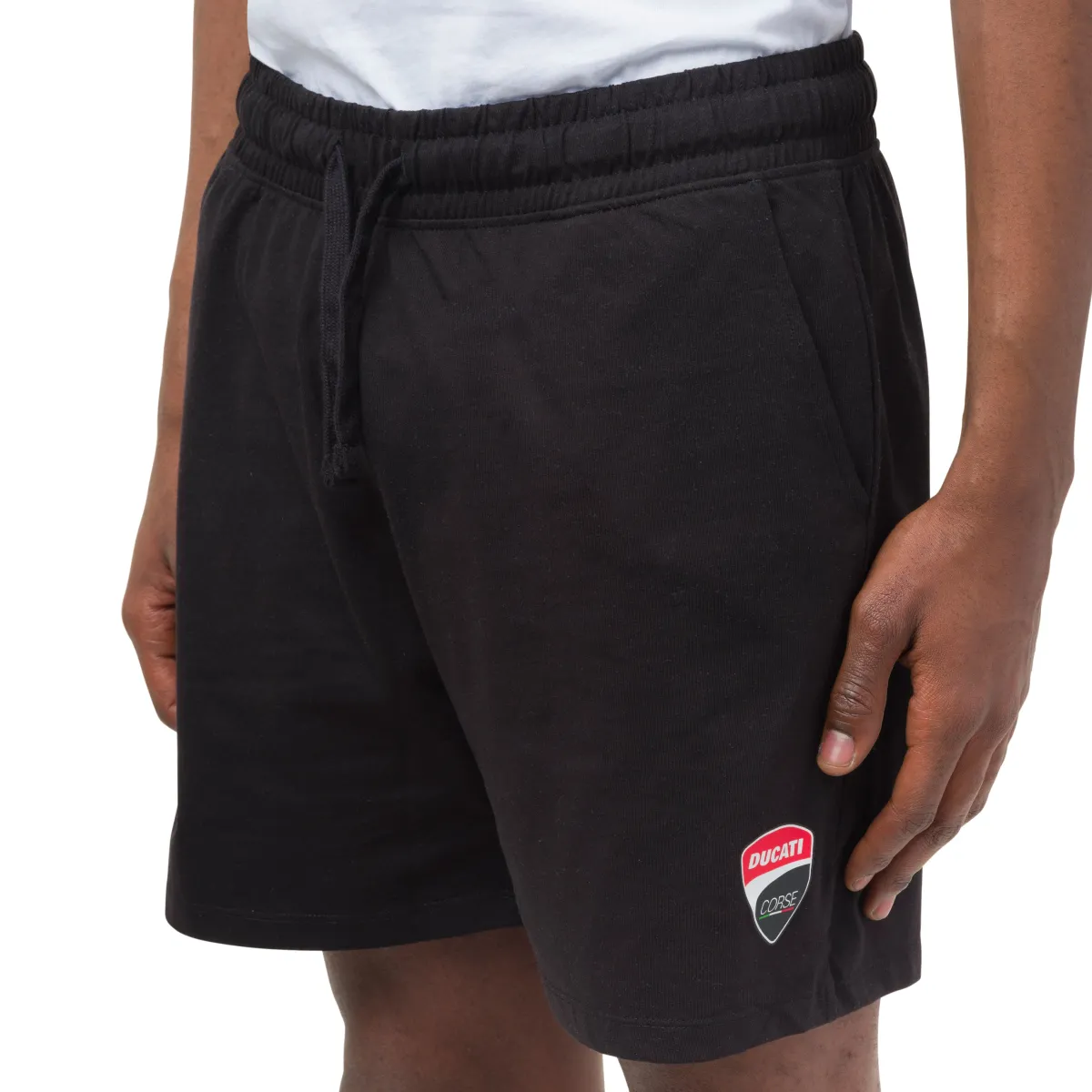 Pantaloncini corti sportivi in cotone neri da Uomo con logo Corse Uomo Jeans E Pantaloni Uomo