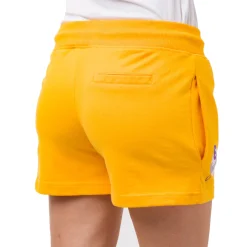 Outlet Pantaloncini corti sportivi da Donna giallo ocra con stampa LA Lakers NBA Donna Abbigliamento Nba|Gonne E Pantaloni