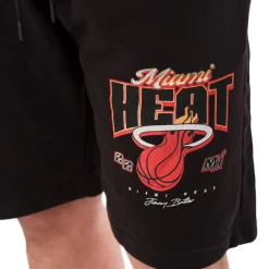 Discount Pantaloncini shorts sportivi neri da Uomo con logo NBA Uomo Abbigliamento Nba|Jeans E Pantaloni Uomo