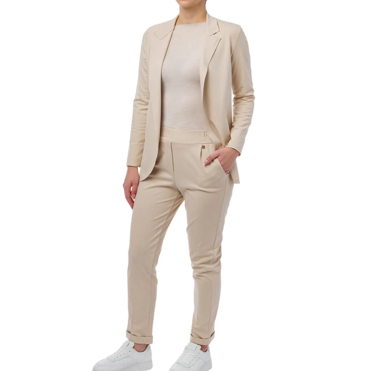 Online Pantaloni beige da completo da donna Donna Gonne E Pantaloni|Abbigliamento Moda Donna