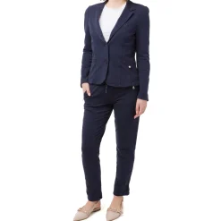 Online Pantaloni elasticizzati in felpa blu scuro da Donna con tasche Donna Abbigliamento Moda Donna