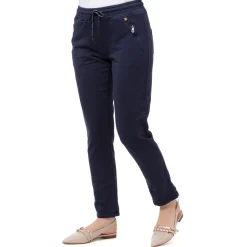 Online Pantaloni elasticizzati in felpa blu scuro da Donna con tasche Donna Abbigliamento Moda Donna