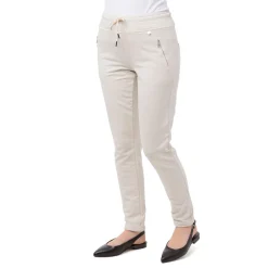 Online Pantaloni in felpa elasticizzati beige da Donna con tasche Donna Abbigliamento Moda Donna