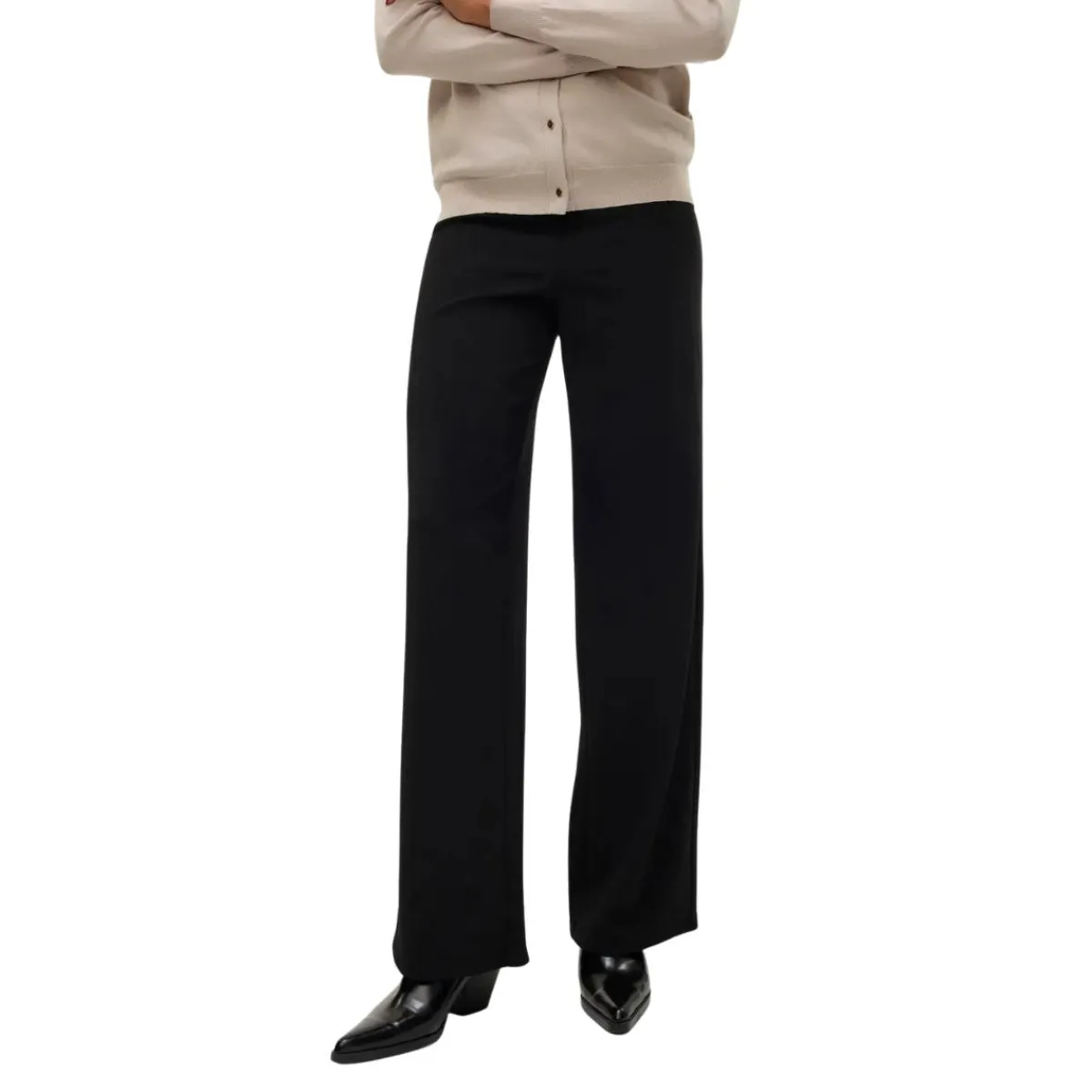 Outlet Pantaloni in tessuto morbido ampi neri da Donna Donna Gonne E Pantaloni|Abbigliamento Moda Donna