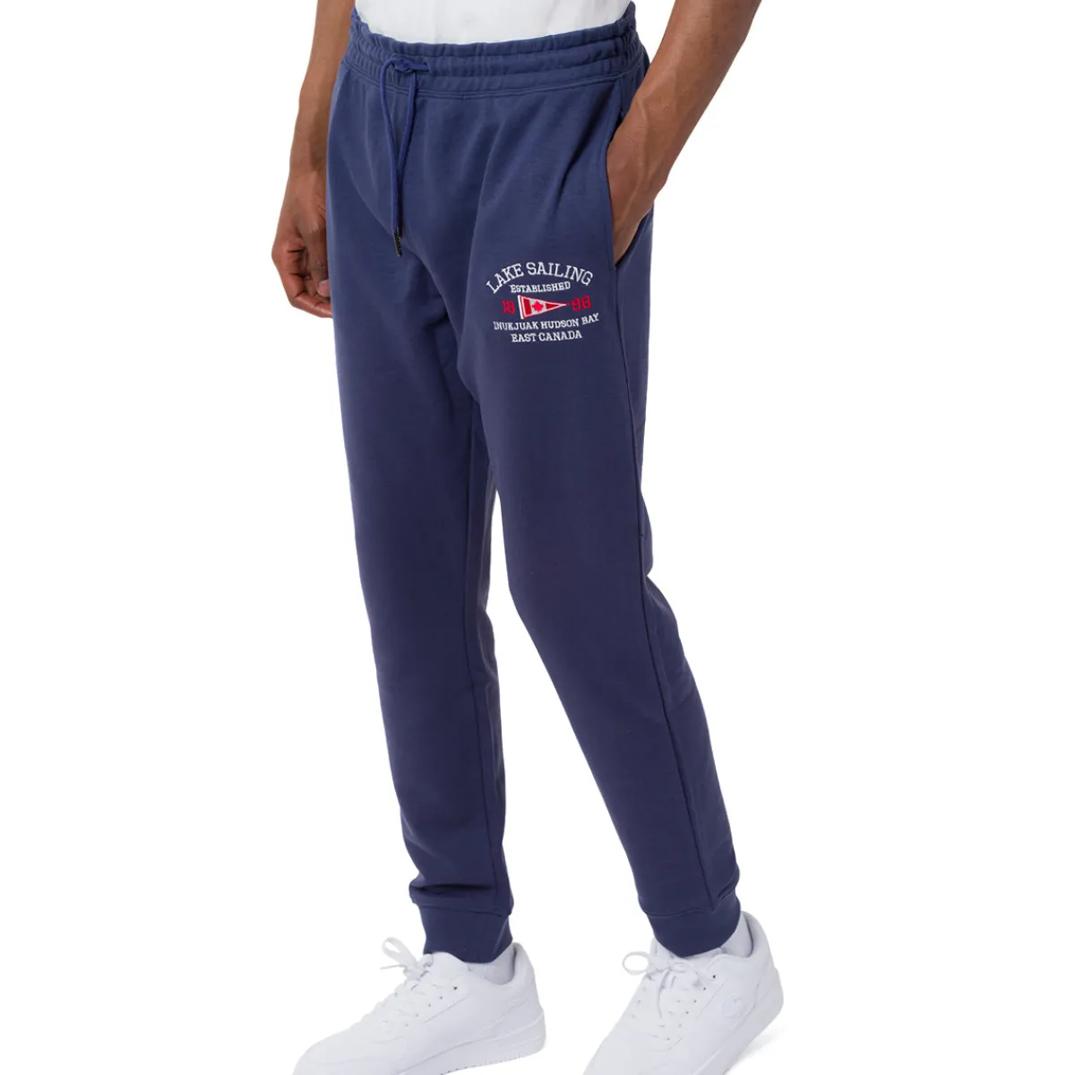 New Pantaloni Jogger da Uomo Blu con Stampa e Vita Elasticizzata Uomo Abbigliamento Canada Trail|Jeans E Pantaloni Uomo