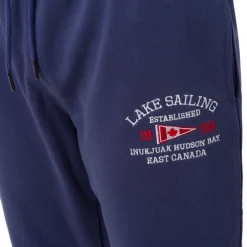 New Pantaloni Jogger da Uomo Blu con Stampa e Vita Elasticizzata Uomo Abbigliamento Canada Trail|Jeans E Pantaloni Uomo