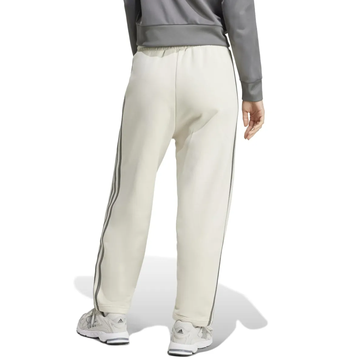 Discount Pantaloni joggers da donna bianchi con logo Donna Abbigliamento Adidas|Gonne E Pantaloni