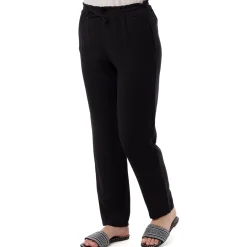 Pantaloni Leggeri Neri da Donna con Coulisse in Vita Donna Gonne E Pantaloni|Abbigliamento Moda Donna