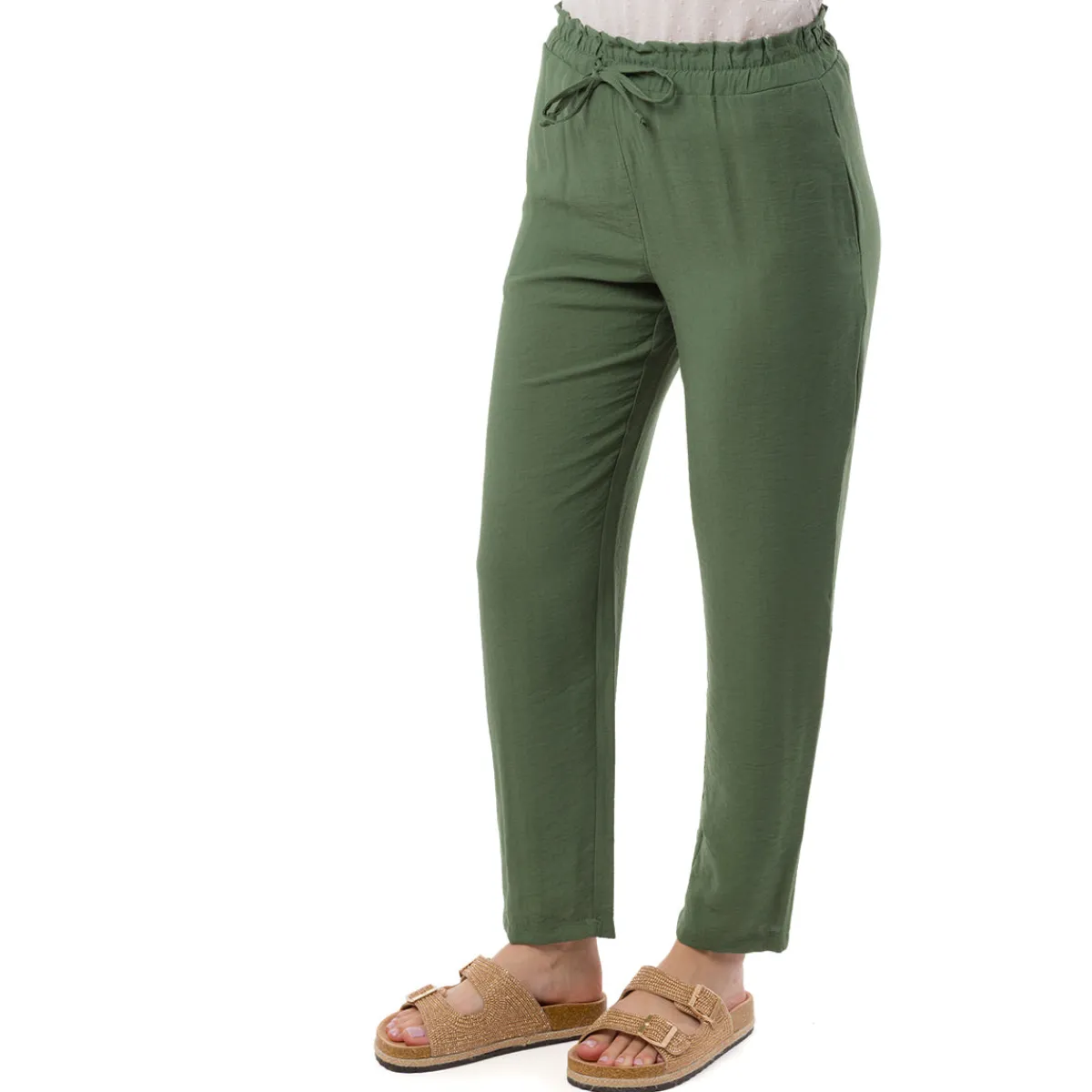 Best Pantaloni Leggeri Verdi da Donna con Coulisse in Vita Donna Gonne E Pantaloni|Abbigliamento Moda Donna