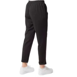 Online Pantaloni neri da donna con vita elasticizzata Donna Gonne E Pantaloni|Abbigliamento Moda Donna