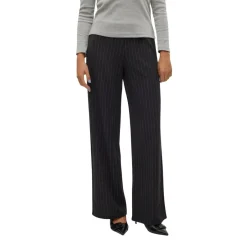 New Pantaloni neri gessati in tessuto morbido da Donna Donna Gonne E Pantaloni|Abbigliamento Moda Donna