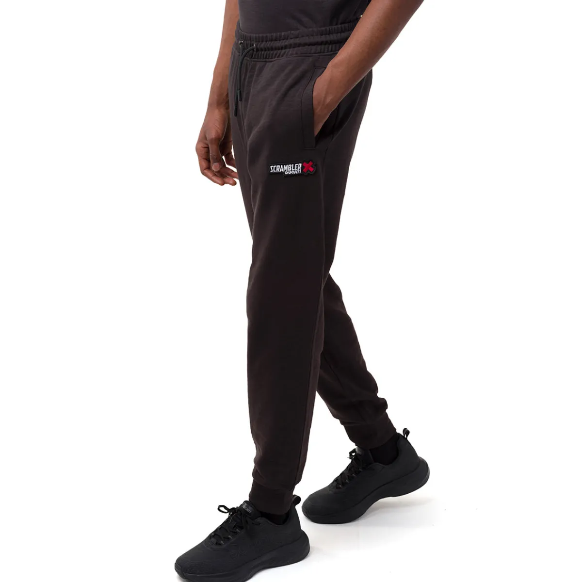 Discount Pantaloni neri sportivi da uomo con logo Scrambler Uomo Jeans E Pantaloni Uomo|Abbigliamento Sportivo Uomo