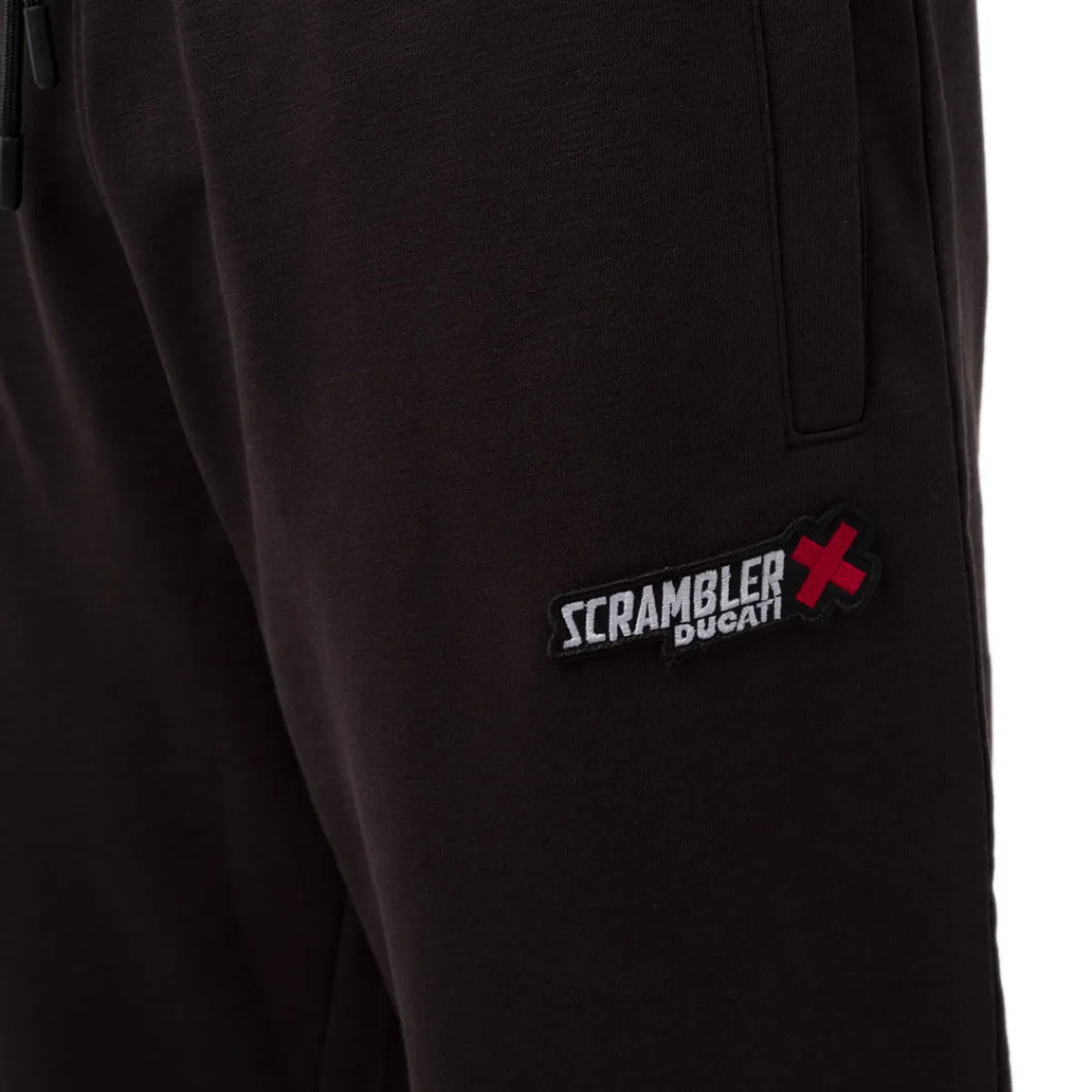 Discount Pantaloni neri sportivi da uomo con logo Scrambler Uomo Jeans E Pantaloni Uomo|Abbigliamento Sportivo Uomo