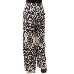 Best Pantaloni palazzo Bianco da Donna con fantasia Etnica e Coulisse Donna Gonne E Pantaloni|Abbigliamento Moda Donna