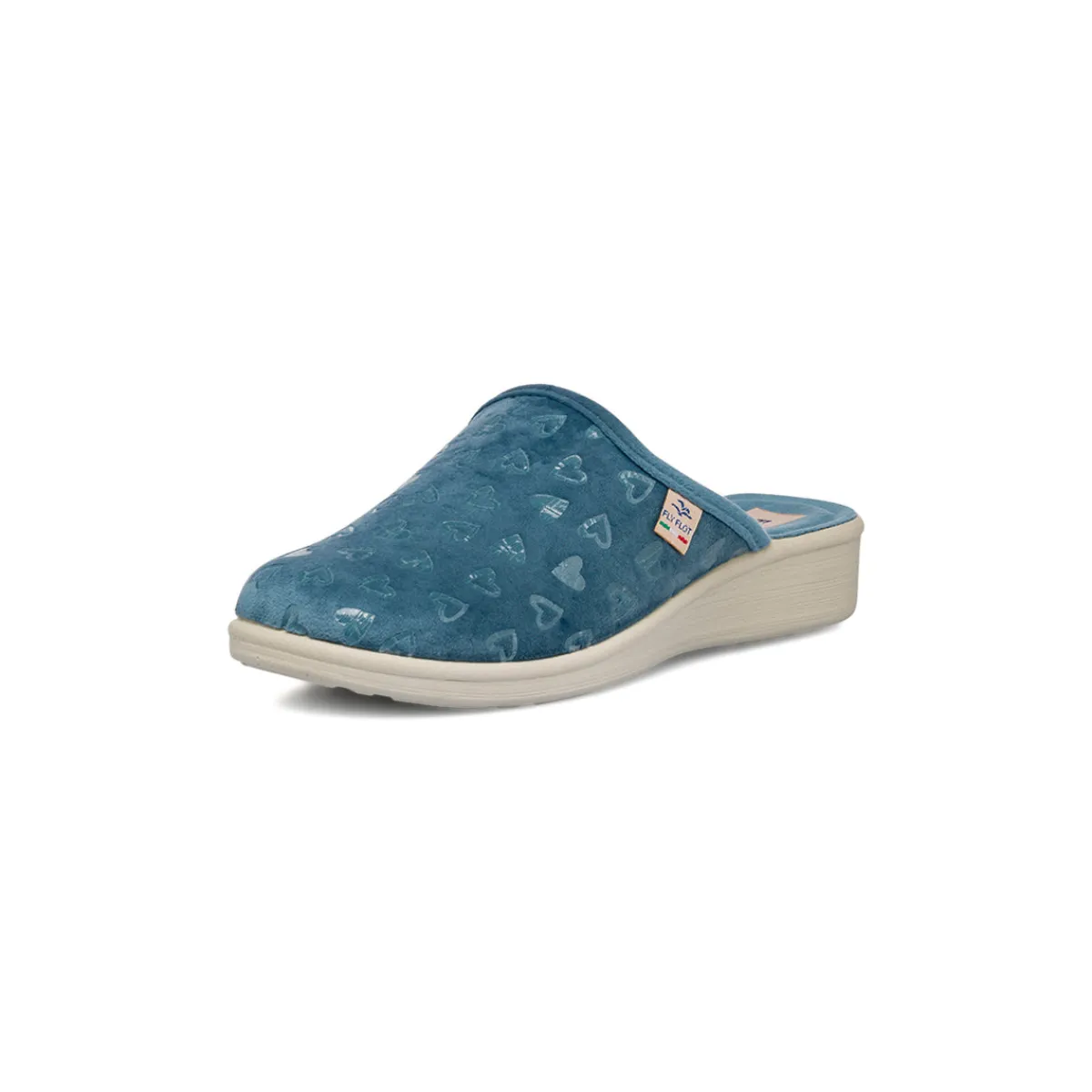 Outlet Pantofole azzurre da Donna con cuori Donna Ciabatte Donna