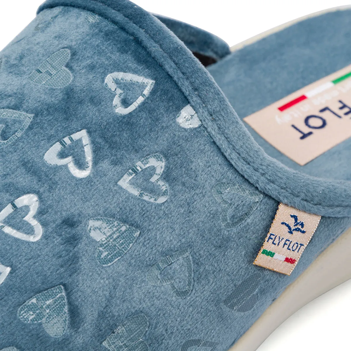 Outlet Pantofole azzurre da Donna con cuori Donna Ciabatte Donna