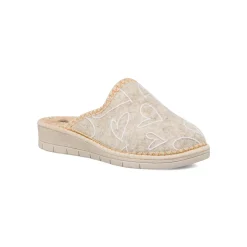 Online Pantofole beige da Donna con cuoricini Donna Ciabatte Donna