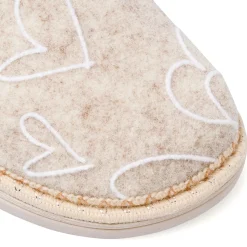 Online Pantofole beige da Donna con cuoricini Donna Ciabatte Donna