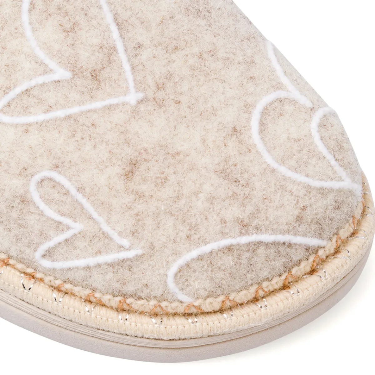 Online Pantofole beige da Donna con cuoricini Donna Ciabatte Donna