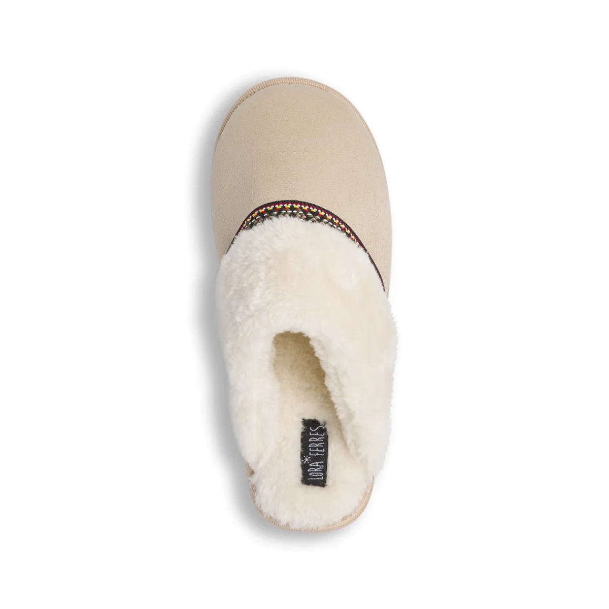 Clearance Pantofole beige da Donna con pelliccia sintetica Donna Ciabatte Donna